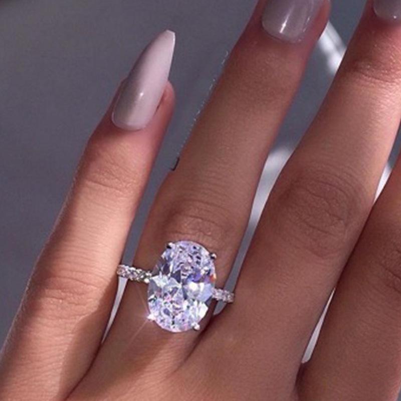 Silver Water Drop Pear-Shaped Flower Snowflake Ring Simple Temperament Flower Ring