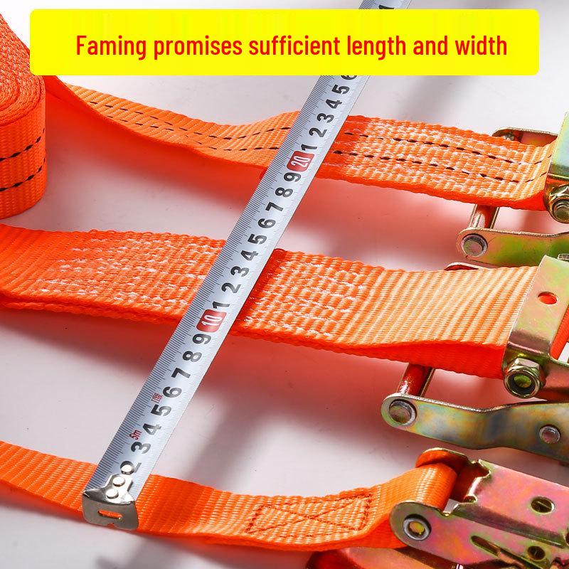 5cm Genuine Polyester Ratchet Cargo Lashing Strap - Durable Non-Extendable Tie-Down Webbing