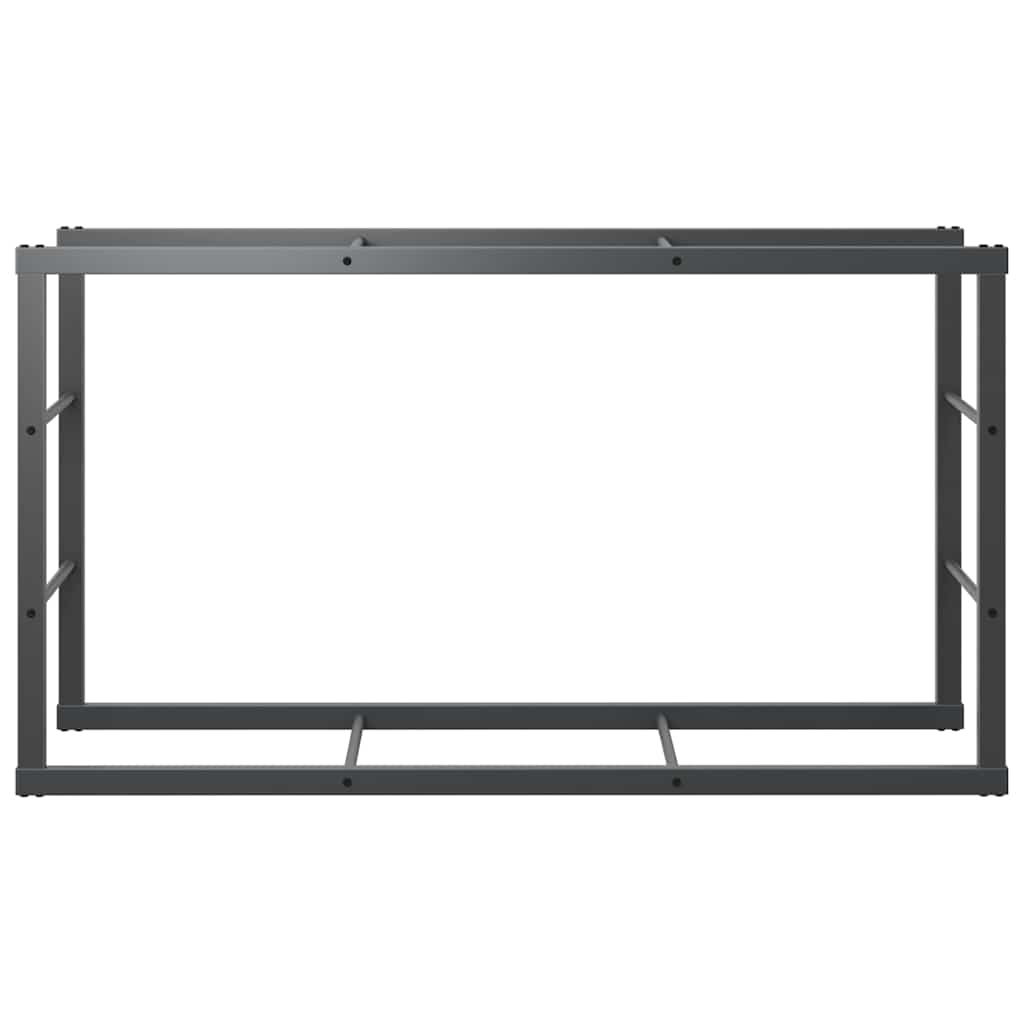 Firewood Rack Black 110 X 30 X 61 Cm Steel