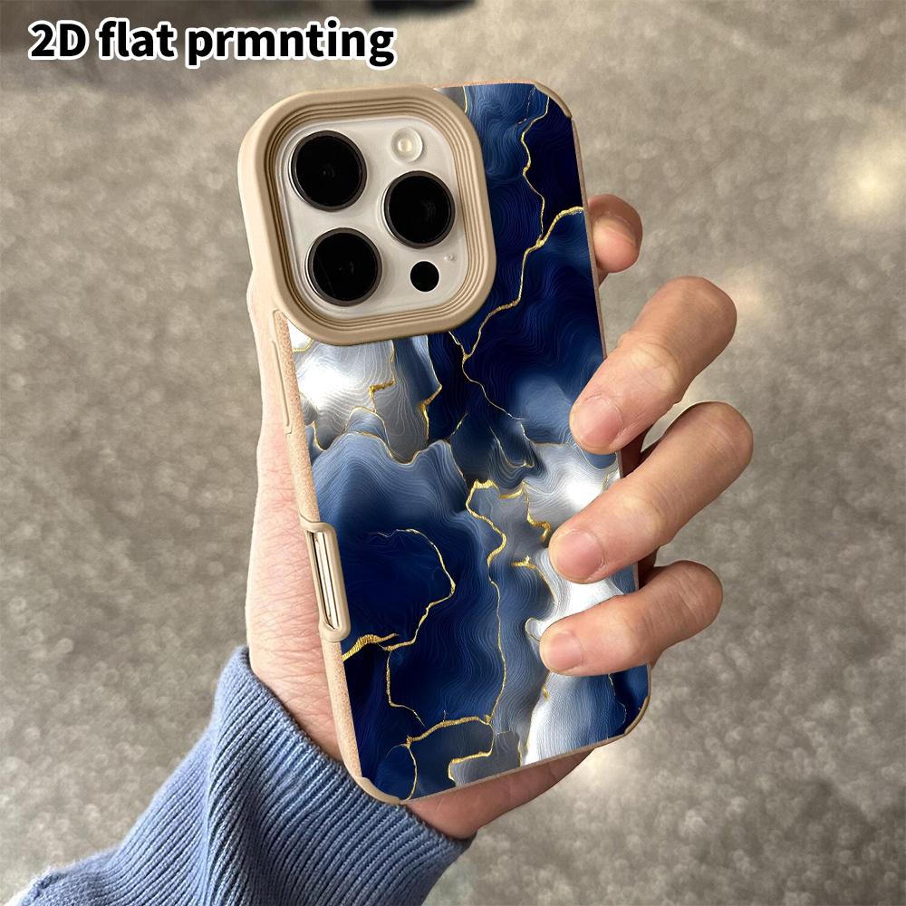 Phone Case: 2D flat lambskin suitable for iPhone 18, 17, 16, 15, 14, 13 Pro film protective case, ripple texture, Christmas and Halloween gift