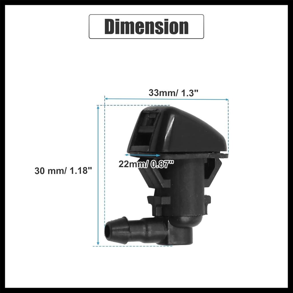 2pcs Black Plastic Front Windshield Wiper Nozzles 7C3Z-17603-A for Ford F150 2007-2011 Durable Material