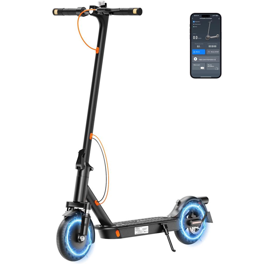 TODIMART T3 Electric Scooter Adults and Teens, 350W Foldable E-Scooter 36V 7.8Ah, 30-35km Range, 8.5'' Run-Flat Tires, Smart App, Dual Braking System