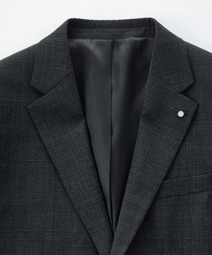 Stco 50% Extra Fine Wool Shadow Check Suit Jacket Charcoal Grey (Classic Fit)_Ssjva64Ccc