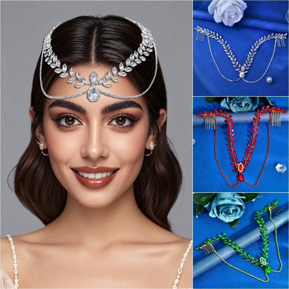 Shining Wedding Rhinestone Headband Solid Color Hair Comb Exquisite Women's Headwear Wedding