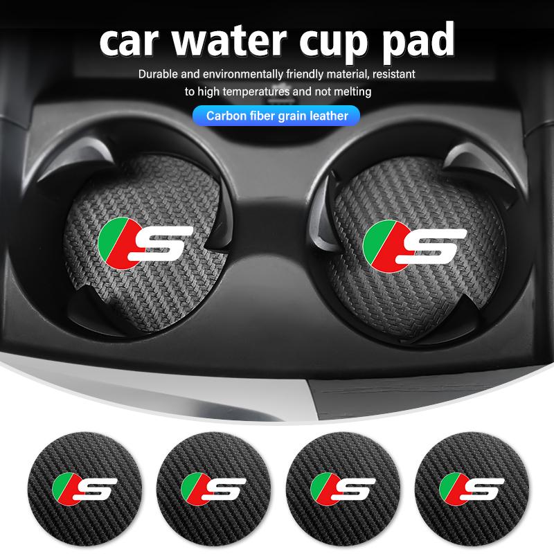 Car Carbon Fiber Water Cup Pad Holders Anti Slip Mat For Jaguar XF XJ XE XK S-Type F-Type X-Type F-Pace I-Pace E-Pace NN94