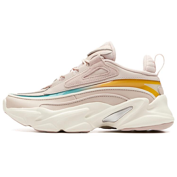 

new Anta Life Collection Cushioning Anti Slip And Wear Resistant Low Top Sports Casual Shoes Women s Pink Yellow Blue 36.5