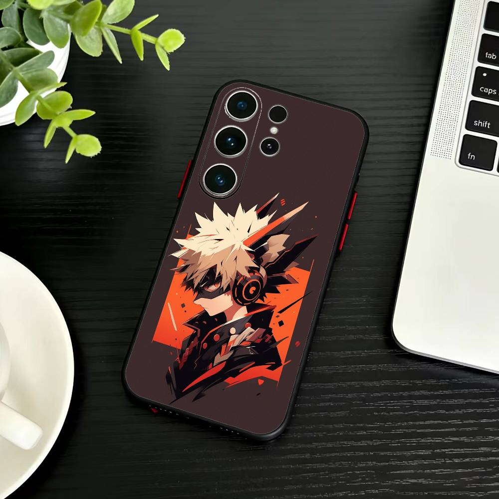 Katsuki Bakugo E-Hero Academia Phone Case For Samsung S26,S25,S24,S23,S22,S21,S20,S30,Ultra,Plus,Fe,Note,5G Black Cover