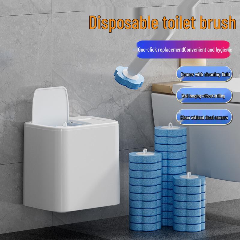 Toilet Brush Set with Flip Cover and Base - Bathroom Cleaner