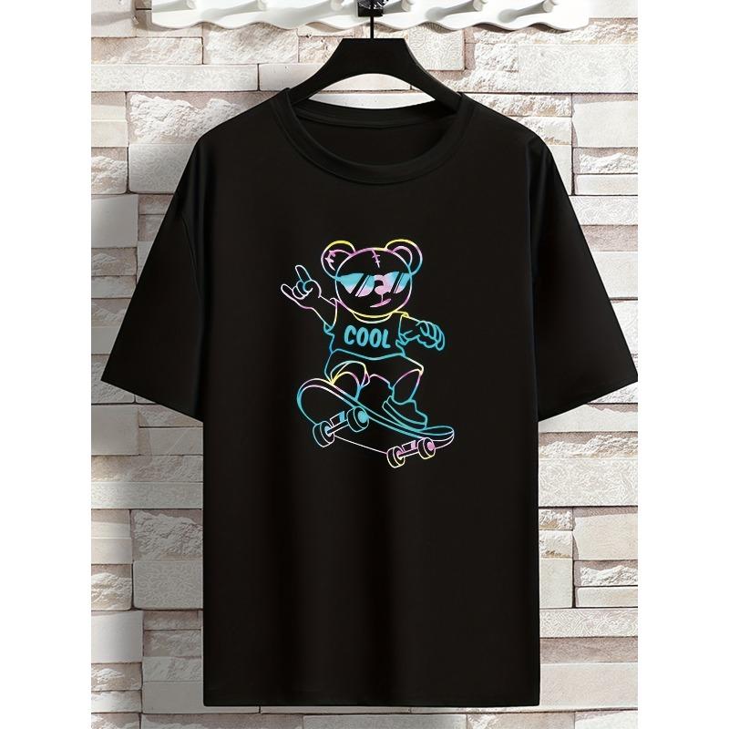 

European sizes Summer Short-Sleeve T-Shirt Featuring American Fashion Style, with a Round Neck Design That Is Oversized And Versatile for Casual Wear 2XL чёрный
