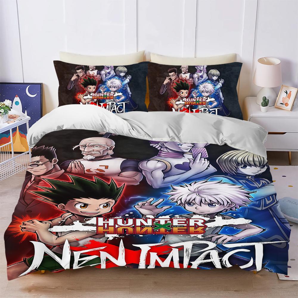 HUNTER X HUNTER Anime k Duvet Cover Set Soft Wash Bed 3 Piece Summer Comfortable Student Dormitory Home Baby Bedding Best seller