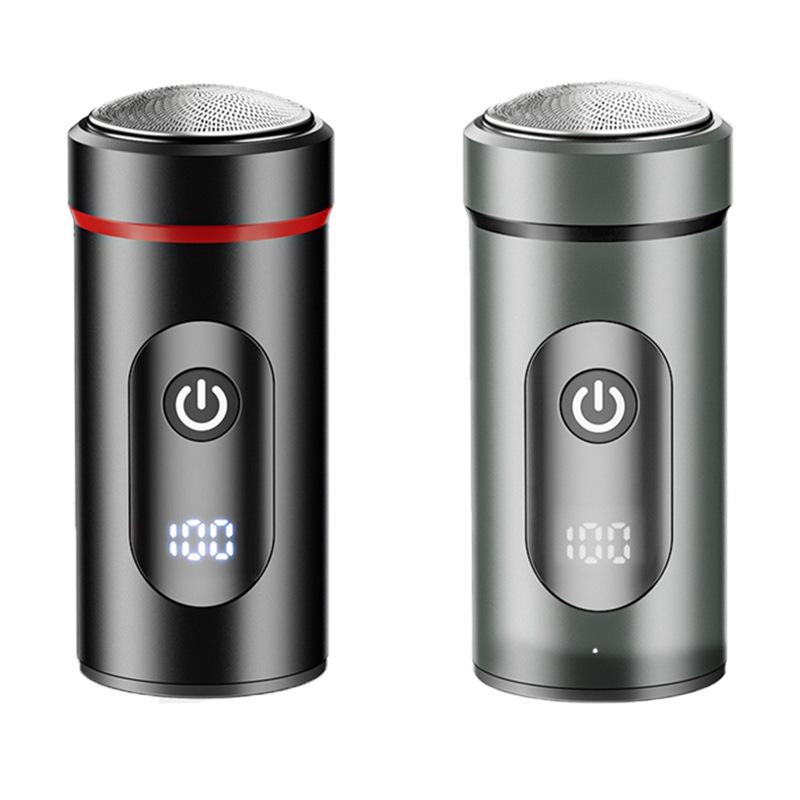 Mini USB Beard Shaver: Portable High Power Razor with Digital Display and German Steel Blades.