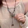 Chinese Ethnic Butterfly Necklace - Ancient Style Long Woven Sweater Chain Clavicle Design