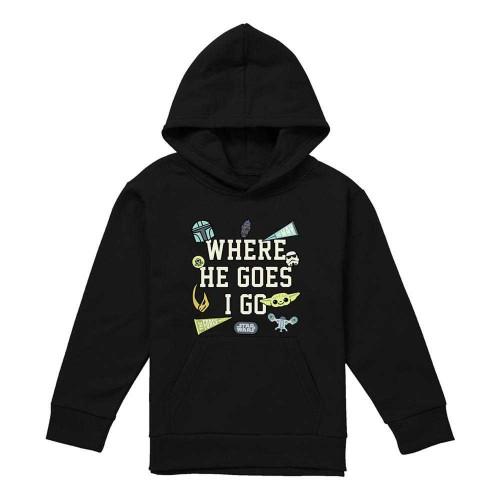 Star Wars The Mandalorian Childrens/Kids Where He Goes Badges Grogu Hoodie