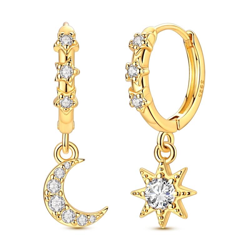 Hoops Earring Copper Dolphin Heart Star Moon Sun Celtic Knot Earring For Women Girls Party Birthday Fashion Jewelry