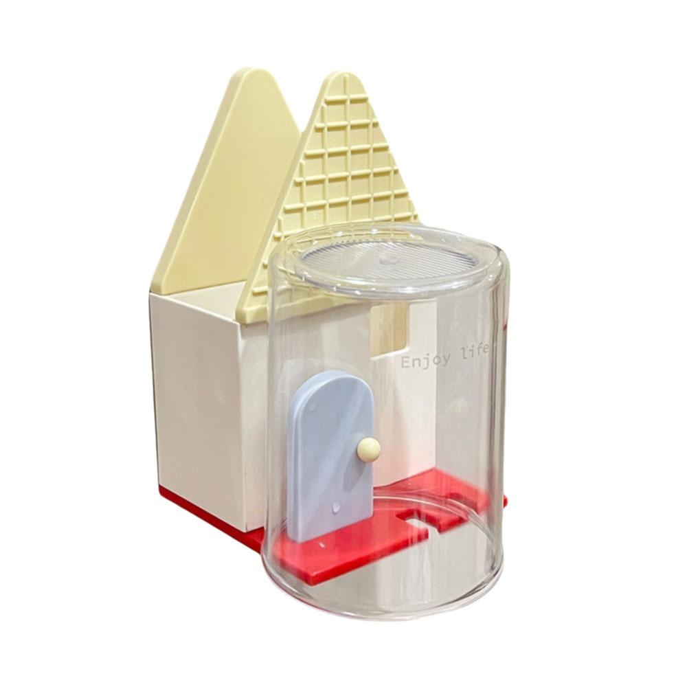 Draining Toothpaste Storage Rack Self-adhesive Toothbrush Dispenser with Cup  Bathroom