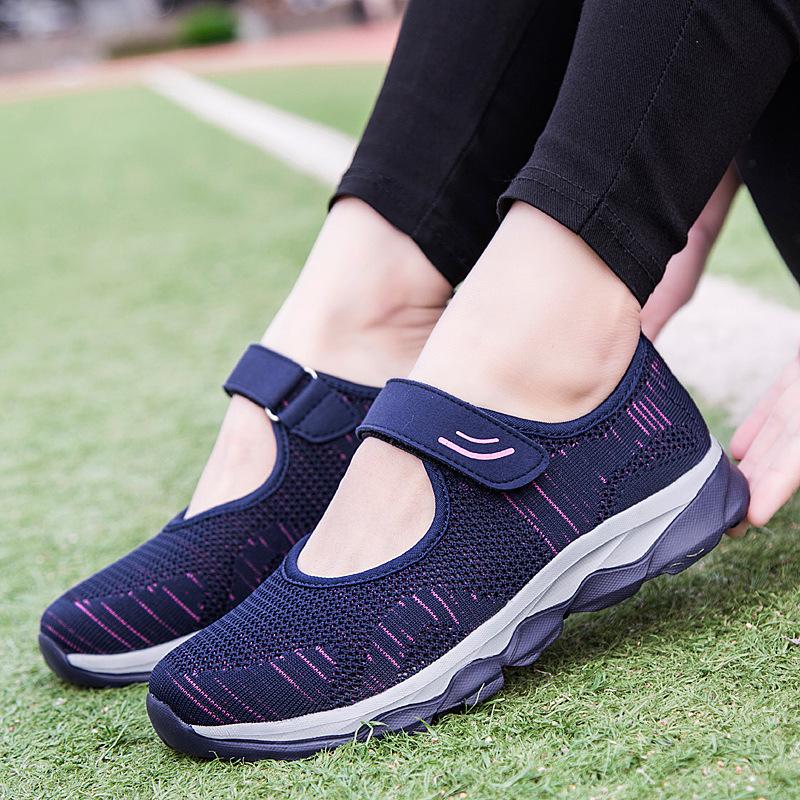 Large Size Foot Cover Summer Mesh Shoes Old Beijing Cloth Shoes Female Mother Shoes In the Elderly Walking Shoes Soft Sole Elderly Shoes