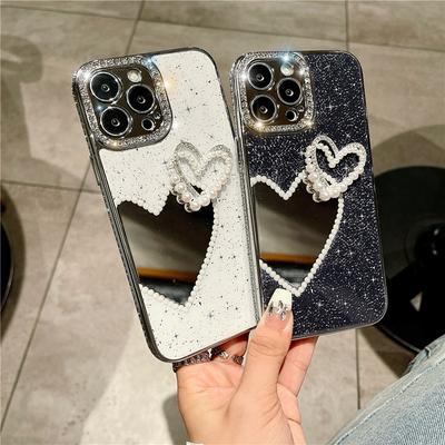 Stars and Love Mirrors for IPhone 15 Mobile Case 14pr Luxury Rhinestone Apple 13 Protective Case