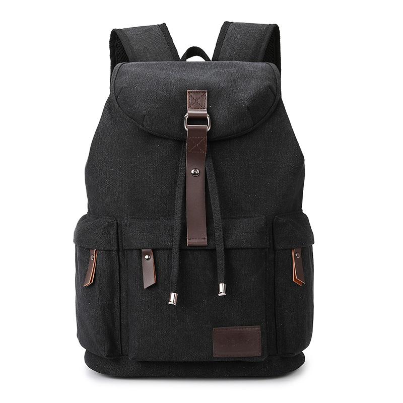 Men s Wear Resistant Canvas Backpack Business Commuter Large Capacity Computer Backpack Anti Splashing Water Student Backpack Female чёрный