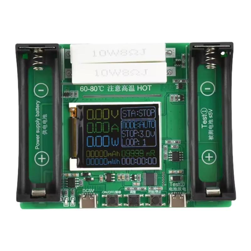 10A Discharge Current Battery Capacity Tester With Overloads Protections For 18650 Cells