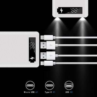 Dual Usb Diy Lcd Display 10X18650 Battery Case Power Bank Shell Charger Box