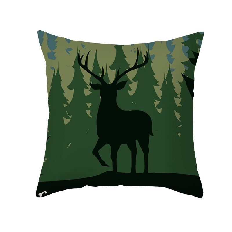 Nordic Christmas Pillow Cover Simple Printed Lines Elk Series Sofa Office Pillow Cushion Cover