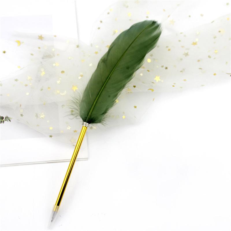 Retro Style Feather Quill Ballpoint Pen Wedding Gift Office School Supplies Kawaii Student Present Gift