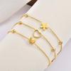 Wind Ladies Jewelry Stainless Steel Heart Inlaid Butterfly Flower Bracelet Necklace, Niche Delicate Clavicle Chain 2536