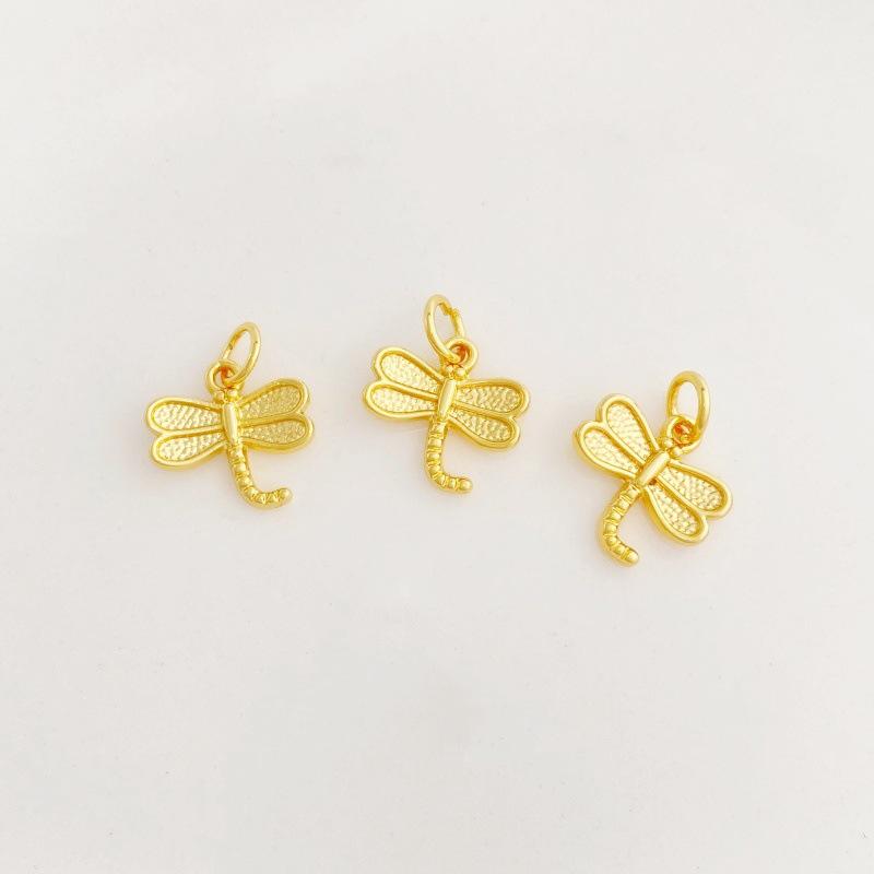 Gold-Plated Dragonfly Pendant for DIY Bracelets & Accessories