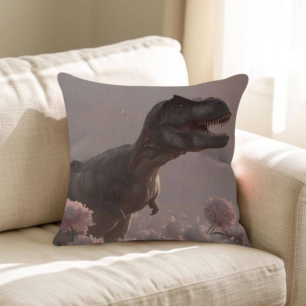 Ferocious Animal Dinosaur Personalized Picture Text Home Decorative Pillows Household Gifts 45x45cm