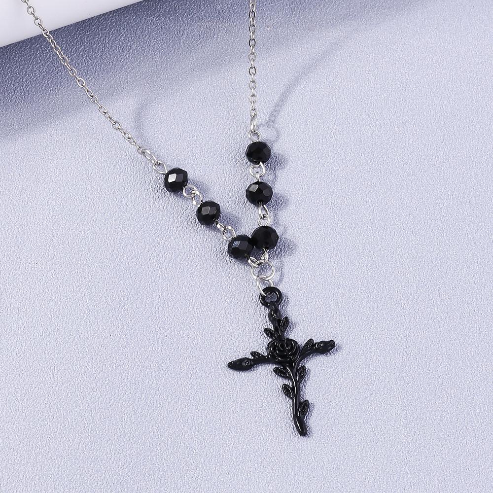 Gothic Skull Love Heart Necklace for Women Men Religious Crucifix Necklaces Punk Jewelry Gifts