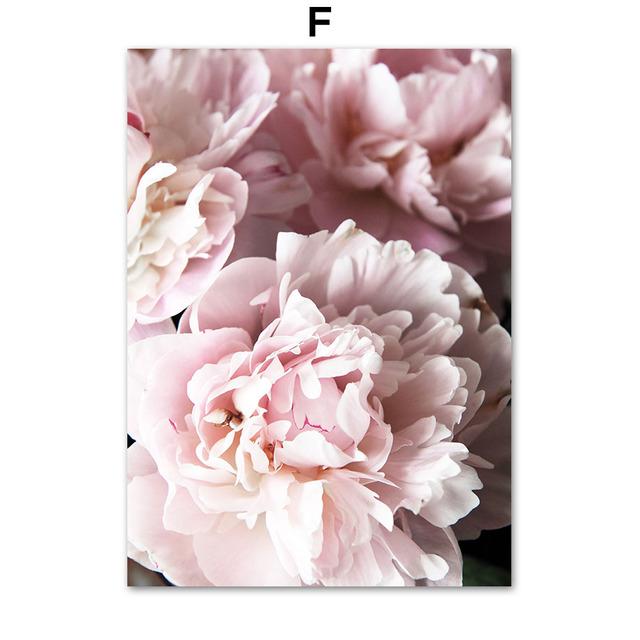 Pink Sakura Paris Tower Peony Travel Quotes Wall Art Canvas Painting Nordic Posters And Prints Wall Pictures Living Room Decor