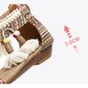 Plus Size 41 42 Women Bohemia Wedge Sandals Female Summer Shoes Fringe National Style Open -Toe Roman Casual Shoes Low Heel