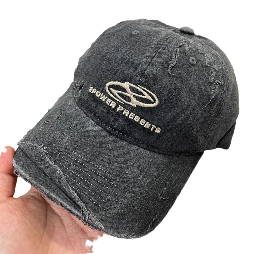 Fashion Hat Korean version of letter embroidery broken mouth do old soft top baseball hat female tide sunshade sunscreen foreign style cap travel