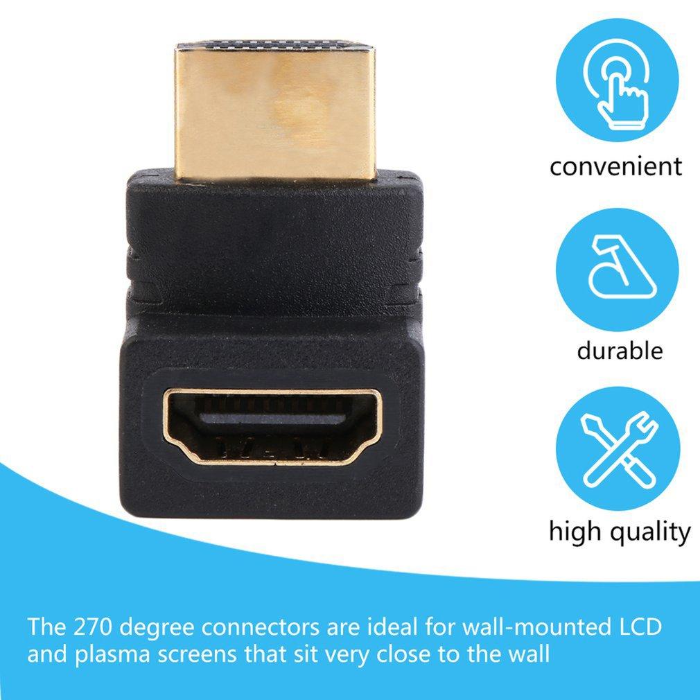 Hot 270 Degree Right Angled HDMI-compatible Adapter A Male To Female Cable Coupler Adaptor For HDTV Dropshipping Wholesale