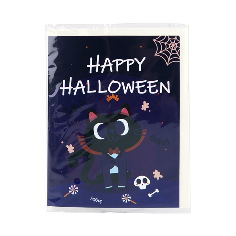 Halloween Themed Funny Animal Card with Envelope Handmade Festival Greeting Card Stylish Gifts Postcard Home Decoration