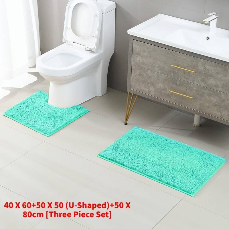 Mat Fashion Wool Comfortable Simple Toilet Bathroom Absorbent Set Threepiece