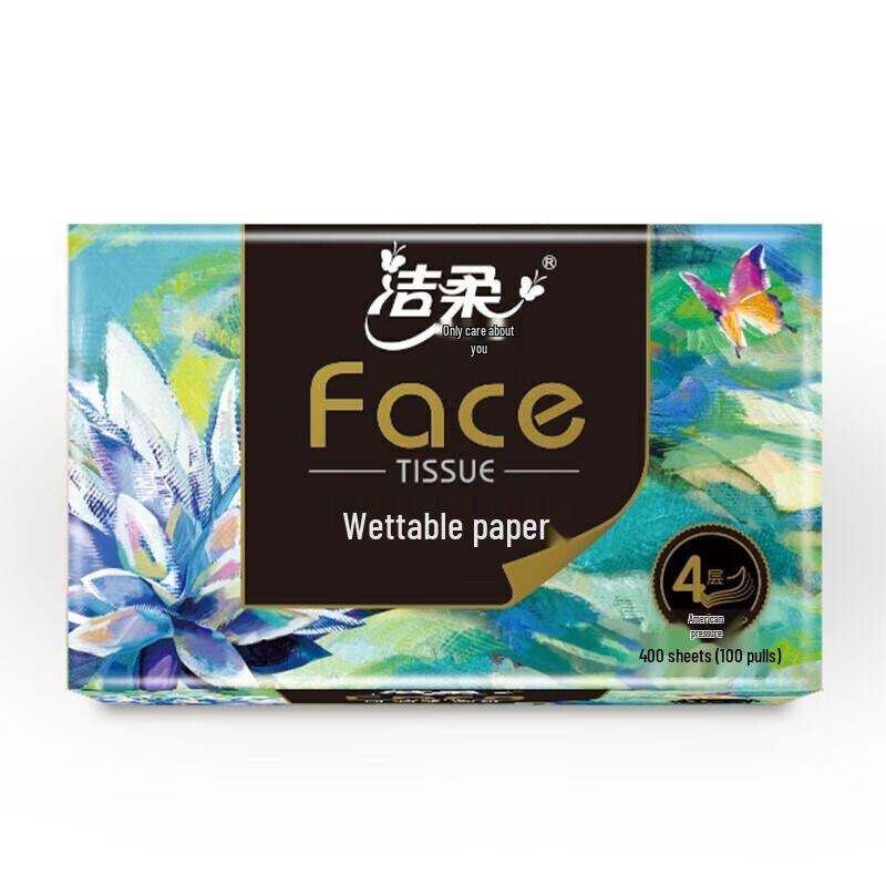 Jie Rou Art Oil Painting Face 4-Ply Facial Tissues, 18 Packs