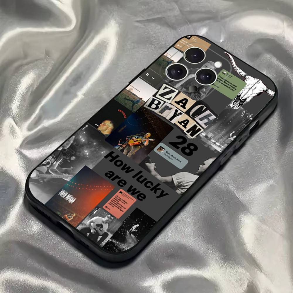 Singer Z-Zach Bryan Phone Case For iPhone 16,15,14,13,12,11,Pro,Max,Plus,X,XS,SE4,E,Mini,Soft Black Case