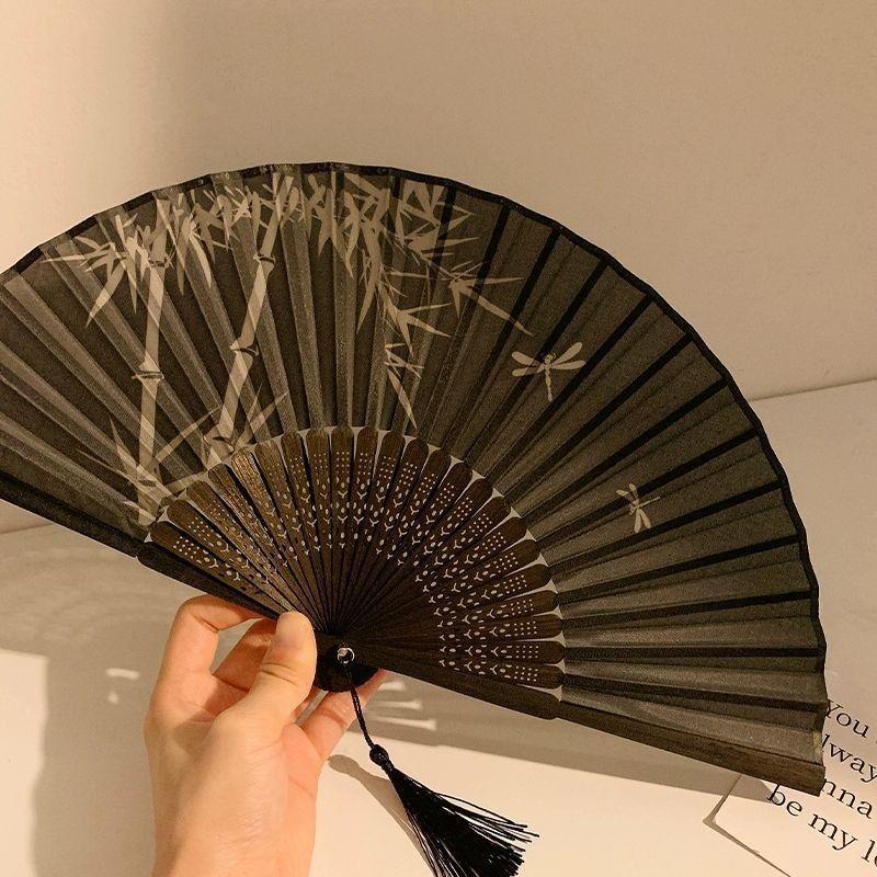 

Chinese Hanfu Style Portable Folding Fan for Women and Children - Perfect for Dance and Summer Use Standard