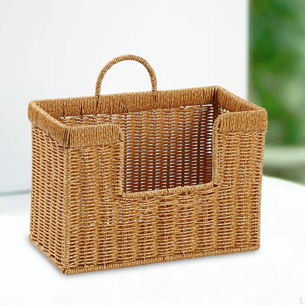 Spice Rack, Decorative Organizer Basket, Imitation Rattan, Multipurpose PE Container, Easy