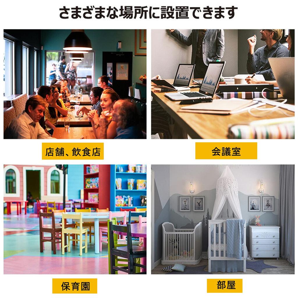 Bemixc CO2 Carbon Dioxide Room Temperature and Humidity USB Rechargeable CO2 Sensor Japanese Instruction Manual Meter, 3-in-1 Meter, Meter, Meter,