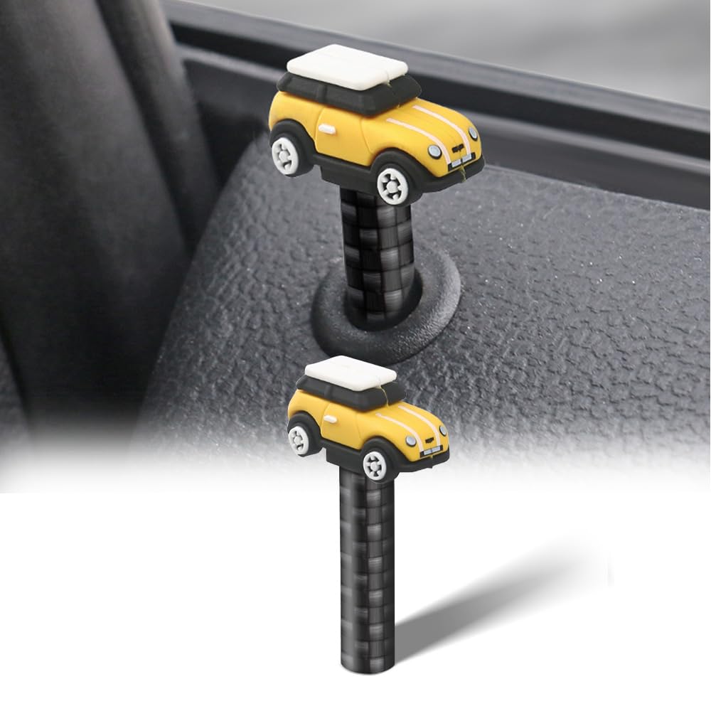 

FDAIUN For BMW Mini Universal Car Door Lock Pin Mini Car Knob Button Cover жёлтый