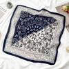 Korean version of solid color big red small square scarf women's plain color spring and autumn warm silk scarf versatile professional scarf decorative