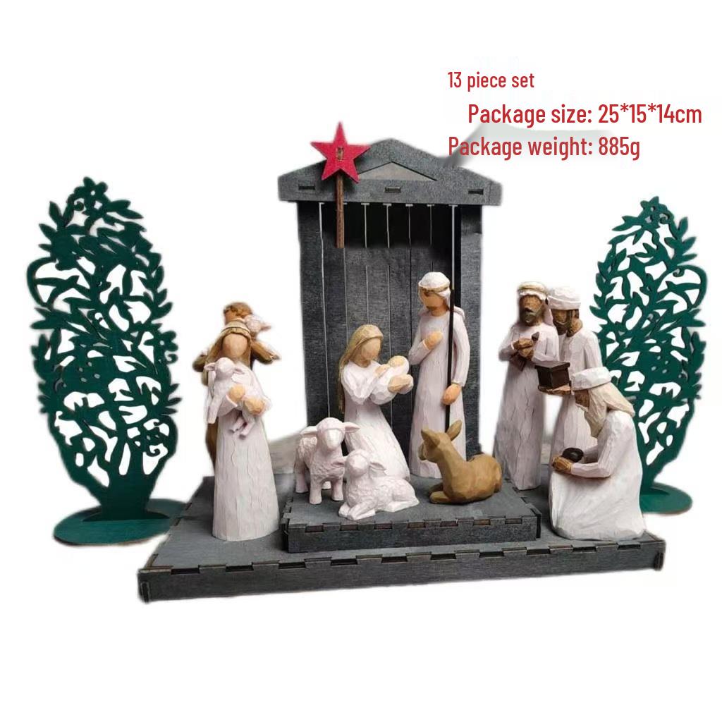 Weihnachtsserie Desktop Harz Krippe Ornament