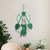 Handwoven Cotton Rope Contrast Color Dreamcatchers with Leaves Tassels Wall Hanging Macrames Tapestrys for Home Decors