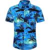 Summer Men's Beach Shirt Printed Hawaiian Short Sleeve Flower Shirt Boys