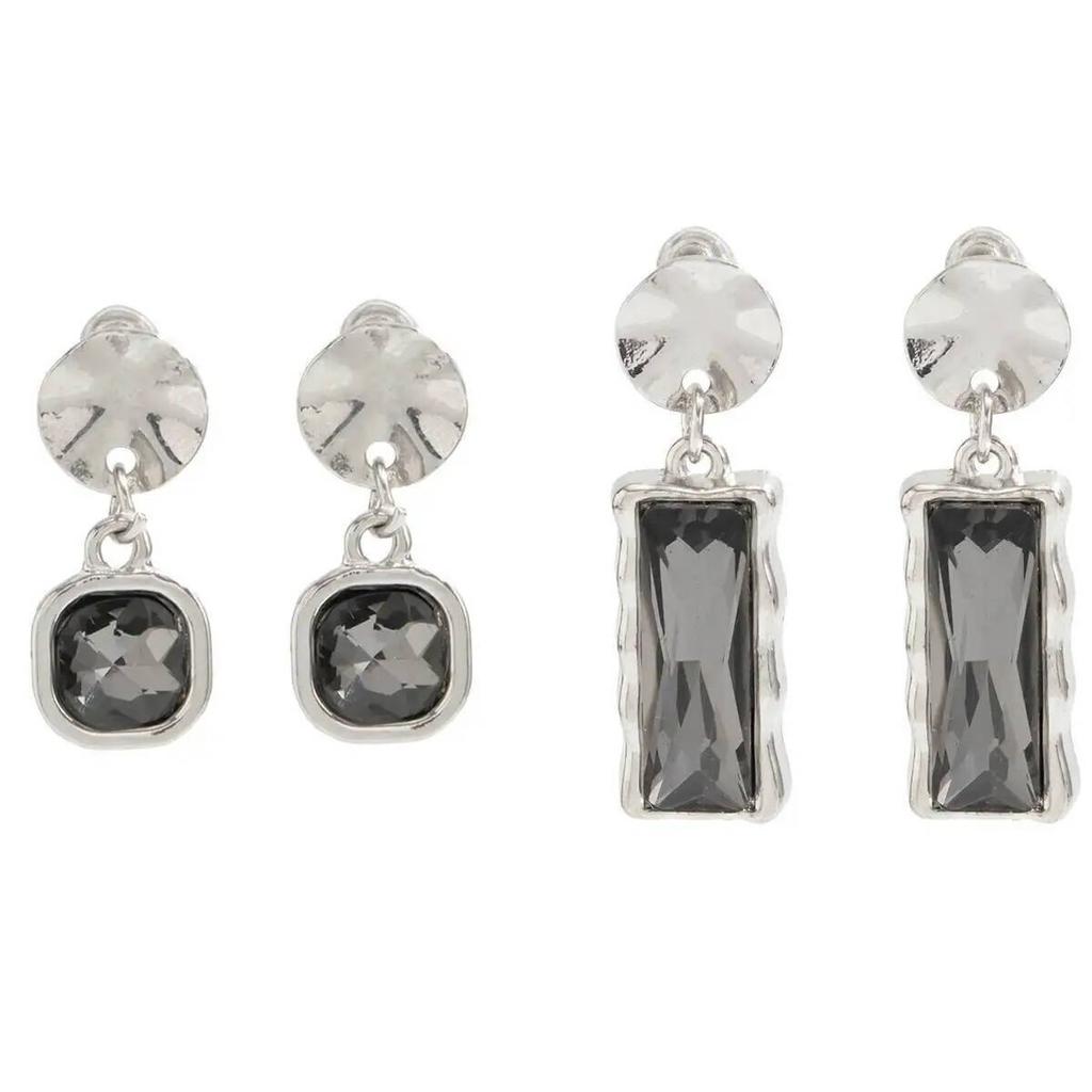 Ingemark 2 Styles Trendy Elegant Black Acrylic Pendant Earring for Women Classic Drop Earrings Charms Daily Wear Jewelry Gift