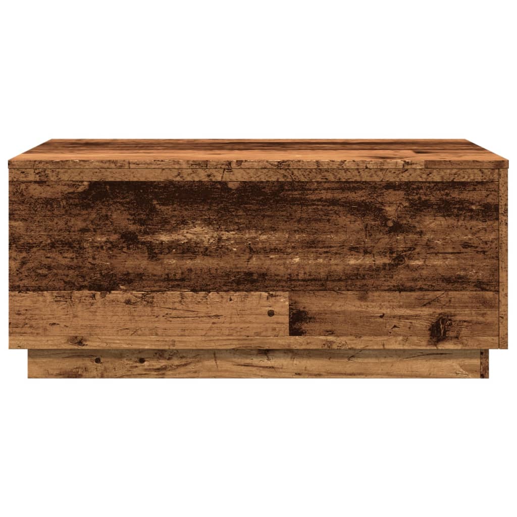 Coffee Table with LED Lighting, Old Wood, 90x50x40 Cm