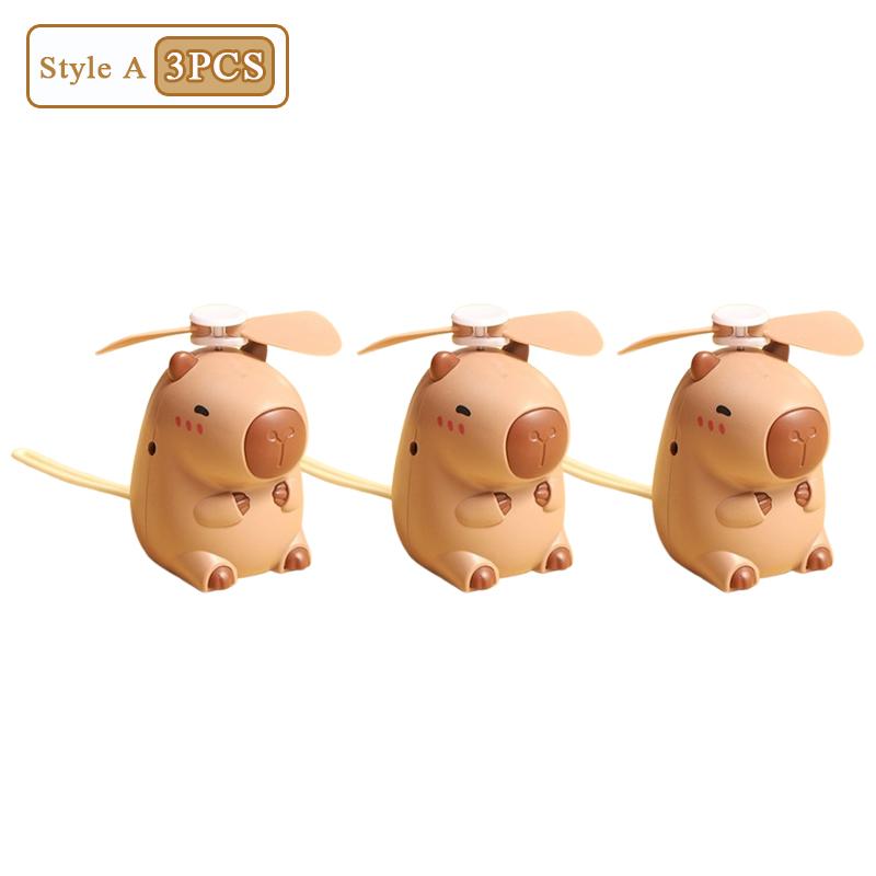 1-10PCS Kapybara Mini Neck Fan USB Rechargeable Handheld Cute Portable Fan for Kids Gift Cartoon Cooling Fan Summer Travel