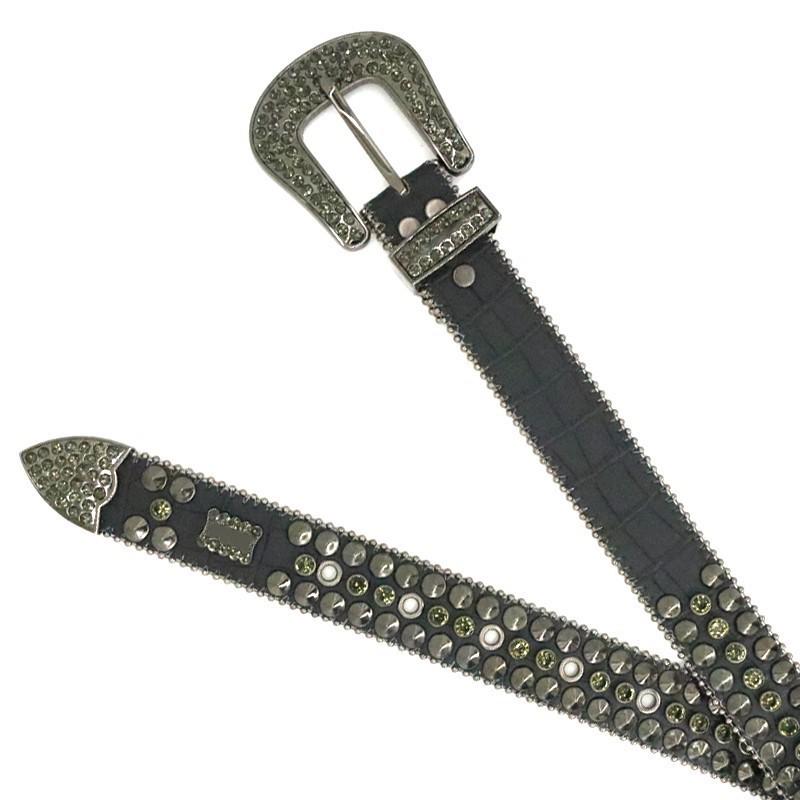 Men's Y2K Rhinestone Punk Rivet Belt - Dark Style Fashion Accessory